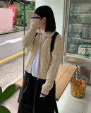 Yugo Color Matching Collar Knit Cardigan