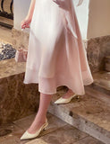 Hanin V-neck Chiffon Tie Short Sleeve Long One Piece