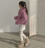 Matte Hood High-Neck Short Padding