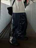 Metallic Side Zipper Pants