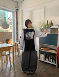 [unisex] Oiko printing color matching raglan long sleeve tee
