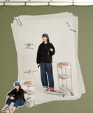 Twin Pintuck Wide Denim Pants