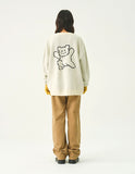 Big Line Bear Smile Knit Cardigan