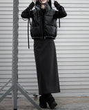 Long slim wool skirt