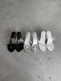 1207 Unbalanced Strap Sandals Wedge Heels (8cm)