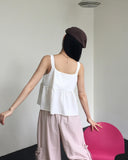 Nubin velvet ribbon sleeveless blouse