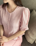 Jane Round Puff Peplum Blouse