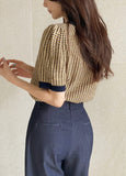 Ellie Pintuck Wide Denim Slacks