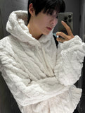 Cable Fleece Hood