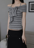 Stripe Drape Top