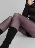 Deep purple see-through tights