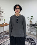 Nera Crop Waffle Henry Neck Tee