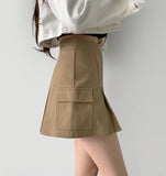 Pleats Underpants A-line Skirt Pants