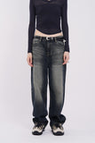 Scope deep blue wide denim pants