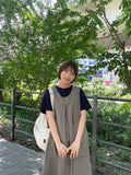 Qdoden Nylon Layered Cargo Long One Piece