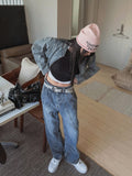 Quarty twisted incision denim