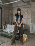 Wes Span Semi-Crop Snap Denim Shirt