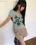 Cheritz Flower Short Sleeve T-shirt