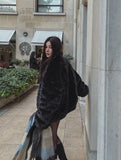 [PREMIUM/MADE] Oblique two-way fur jacket