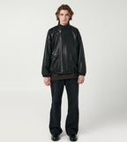 Fox Leather Overfit Pin Jacket