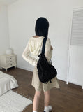 Killan Punched Button Knit Crop Long Sleeve Hood Cardigan