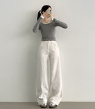Loose Wide Span Banding Cotton Pants