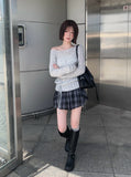 Butts Vintage Button Check Mini Pleated Skirt