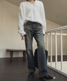 Growing cat washed bootcut denim