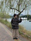 [unisex] Dokoe Check String Over Hood Shirt