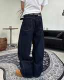 Elt raw wide denim pants