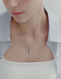 [Premium Plating] Volume Square AB(W) Dual Pave Necklace