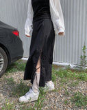 Chika strap nylon long skirt