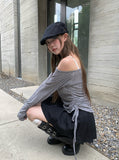[Skirt Pants] Mendy Button Pleats Mini Skirt