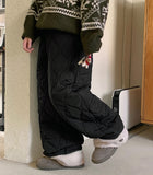 Kemin banding fleece quilted pants