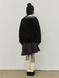 END OF TIME Applique Hooded Zip-Up