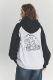 Drive Bunny Raglan Embroidered Hoodie