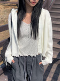 Auburn Punching Pendant Hood Knit Cardigan