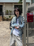 Wings Track Gradient Pinch Denim Jacket