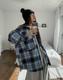 Anderson Check Layered Hood Zip Up