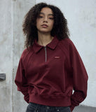 Small Logo Half Zip-Up Collar Sweatshirt