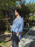 Levi overfit striped half shirt