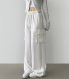 Two-Way Banding Wide Jogger Poly Pants