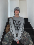 Coast Waffle Cross Lettering Long Sleeve