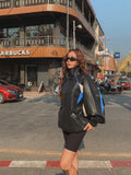 Chamber Color Matching Balloon Leather Jacket