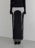 Vero Layering Color Matching Long Skirt