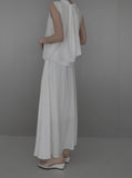 Raven Scarf Blouse Two-Piece Set
