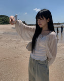 [A/M] Sea Strap Summer Bolero Cardigan