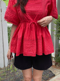 Abel Square Punching Lace Blouse