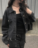 Wed Denim Crop Damage Jacket