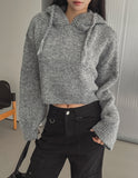 Fran Soft Wool Crop Knit Hoodie